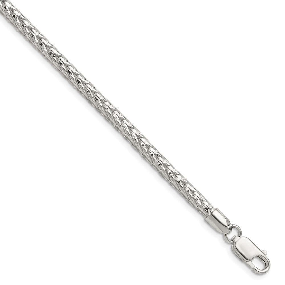 Sterling Silver 3.8mm Diamond-cut Round Franco Chain QFR350-8