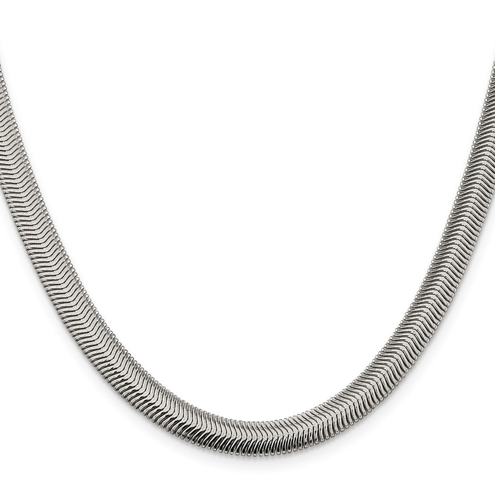 Sterling Silver 6.25mm Flat Oval Snake ChainQFS10