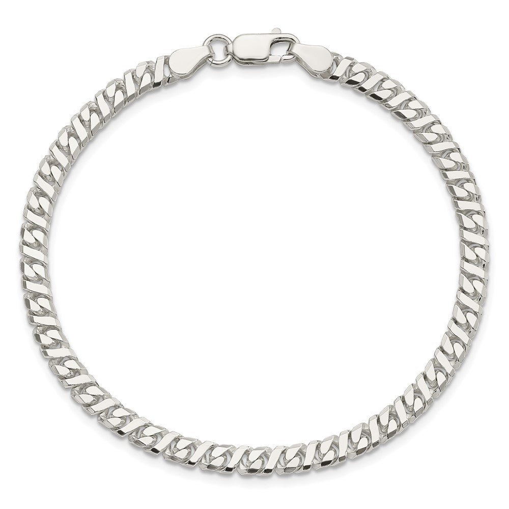 Sterling Silver 4.25mm Fancy Flat Link Bracelet QG1141-8
