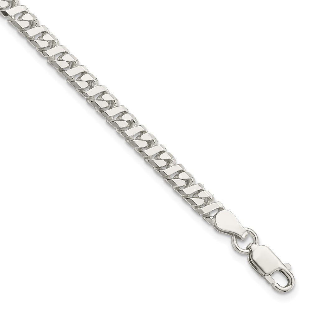 Sterling Silver 4.25mm Fancy Flat Link Bracelet QG1141-8