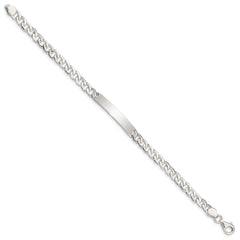 Sterling Silver Small ID Plate, Curb Link Bracelet QG1145-7.25