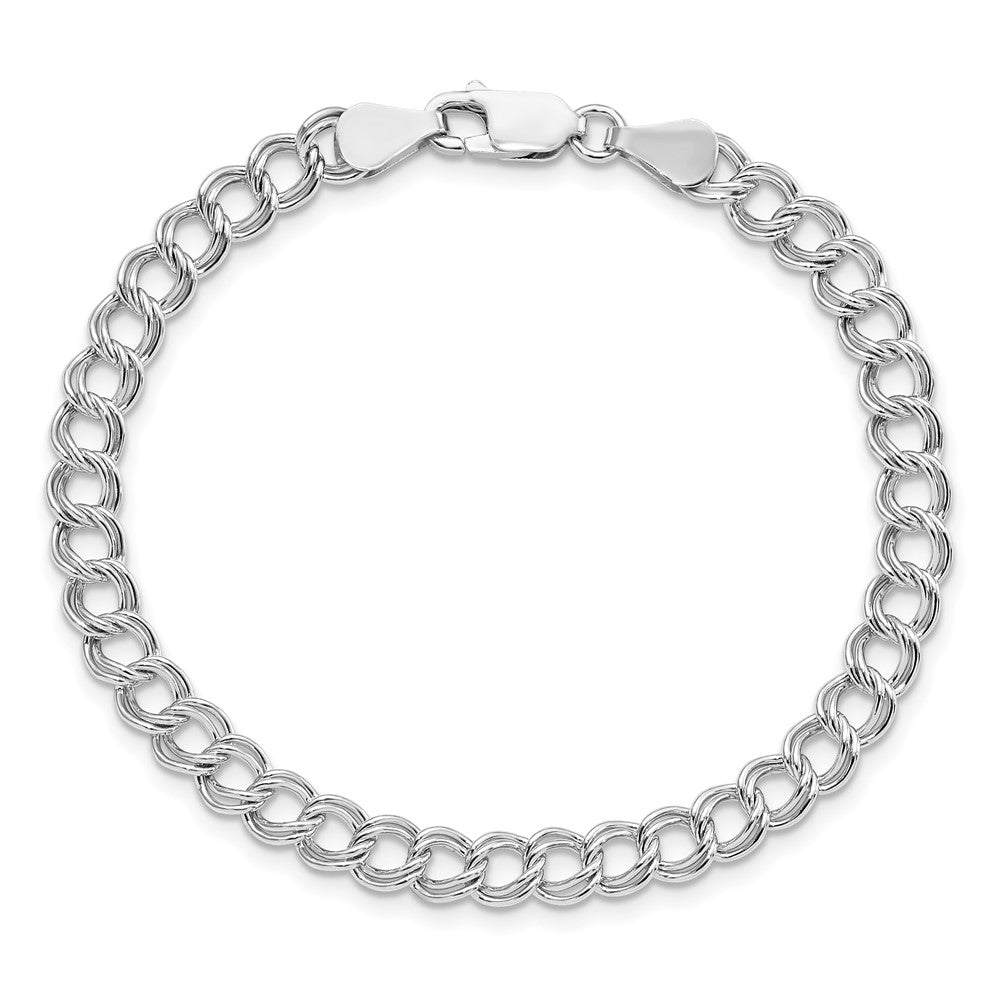 Amore La Vita Sterling Silver Rhodium-plated Polished 5.25mm 8 inch Open Link with Lobster Clasp Charm Bracelet QG1162R-7