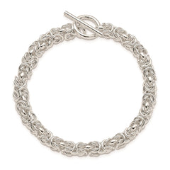 Sterling Silver 7.5inch Polished Fancy Link Toggle Bracelet QG1165-7.5