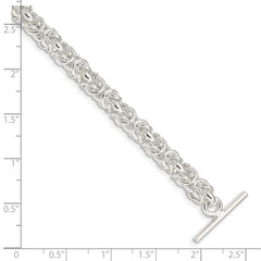 Sterling Silver 7.5inch Polished Fancy Link Toggle Bracelet QG1165-7.5