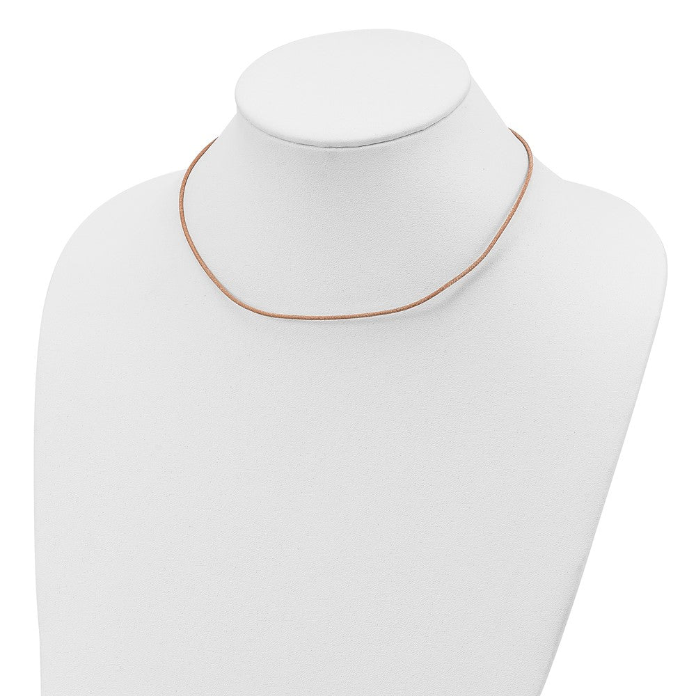 Sterling Silver 18inch 1.5mm Natural Leather Cord NecklaceQG1305