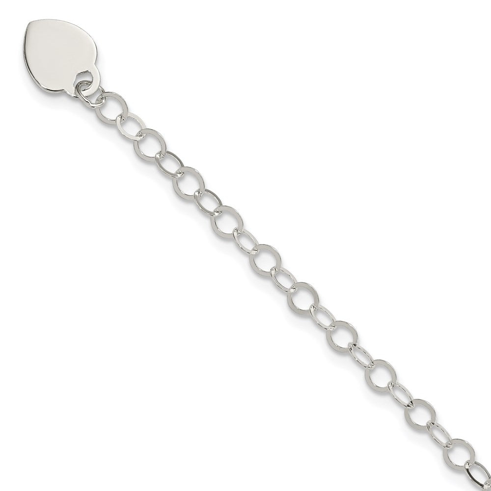 Sterling Silver Engraveable Heart Charm Childs Bracelet QG1449-6