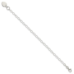 Sterling Silver Heart Charm Childs Bracelet QG1450-6