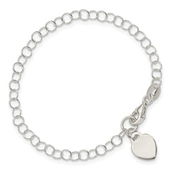 Sterling Silver Heart Charm Childs Bracelet QG1450-6