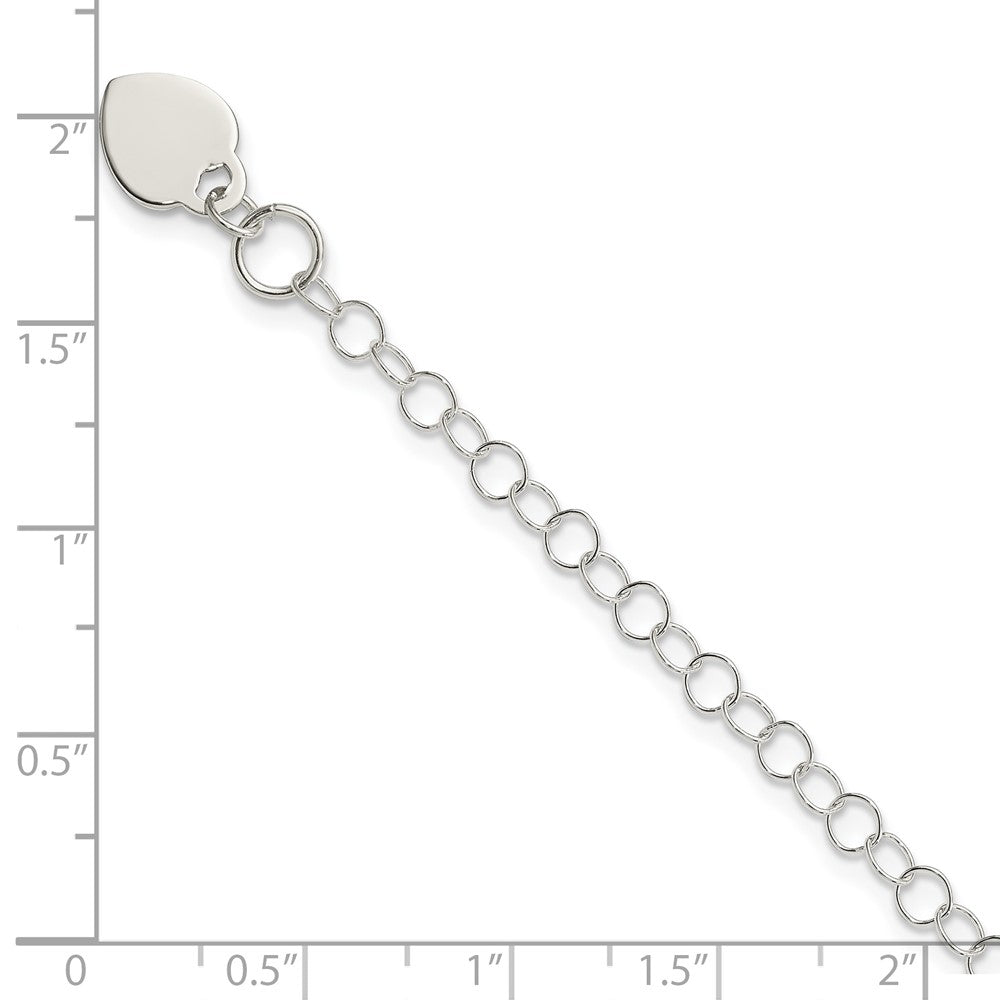 Sterling Silver Heart Charm Childs Bracelet QG1450-6