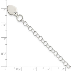 Sterling Silver Heart Charm Childs Bracelet QG1450-6