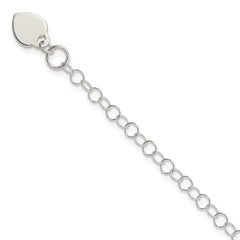 Sterling Silver Heart Charm Childs Bracelet QG1450-6