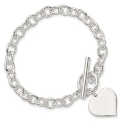 Sterling Silver Engraveable Heart Bracelet QG1462-7.5