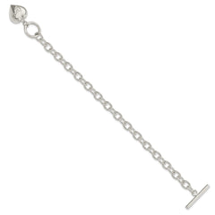 Sterling Silver LOVE Puffed Heart Charm Bracelet QG1480-7.5