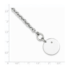 Sterling Silver Rhodium-plated .03ct Diamond Disc Bracelet QG1498-7.5