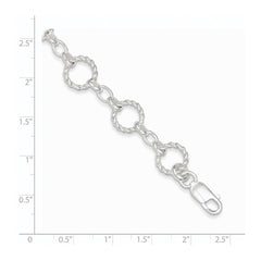 Sterling Silver Twist Circle Link Bracelet QG1527-7.25