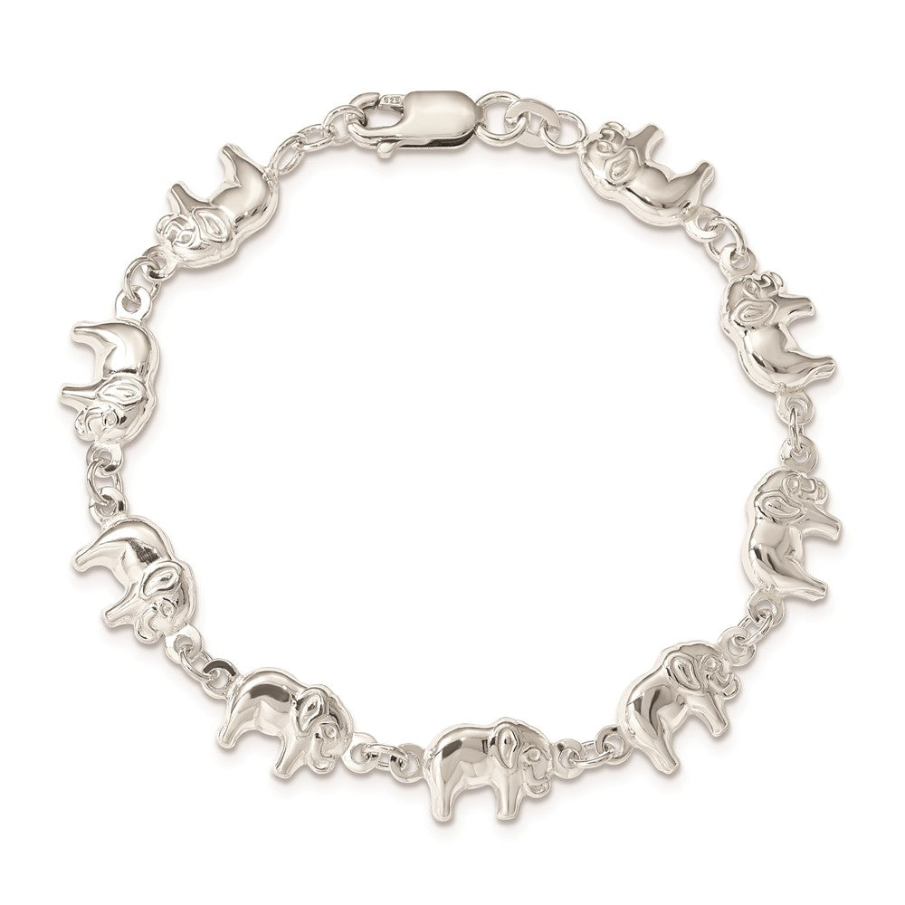 Sterling Silver Elephant Bracelet QG1550-7