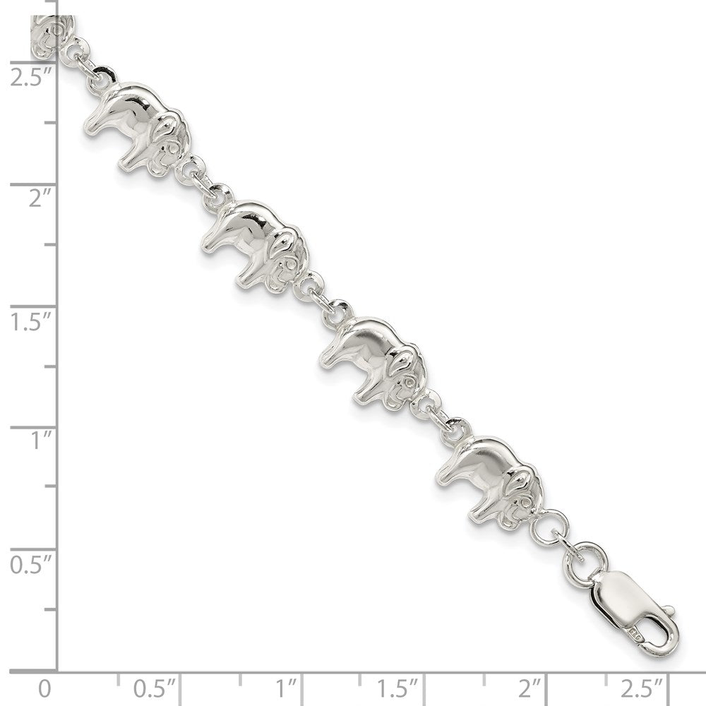 Sterling Silver Elephant Bracelet QG1550-7