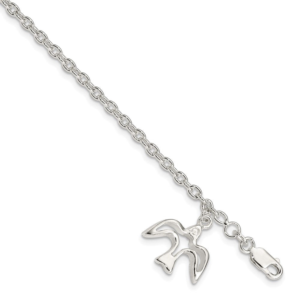 Sterling Silver Dove Charm Bracelet QG1552-7