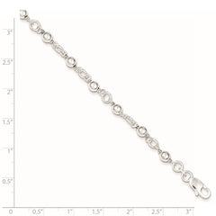 Sterling Silver Beaded Fancy Link Bracelet QG1628-7