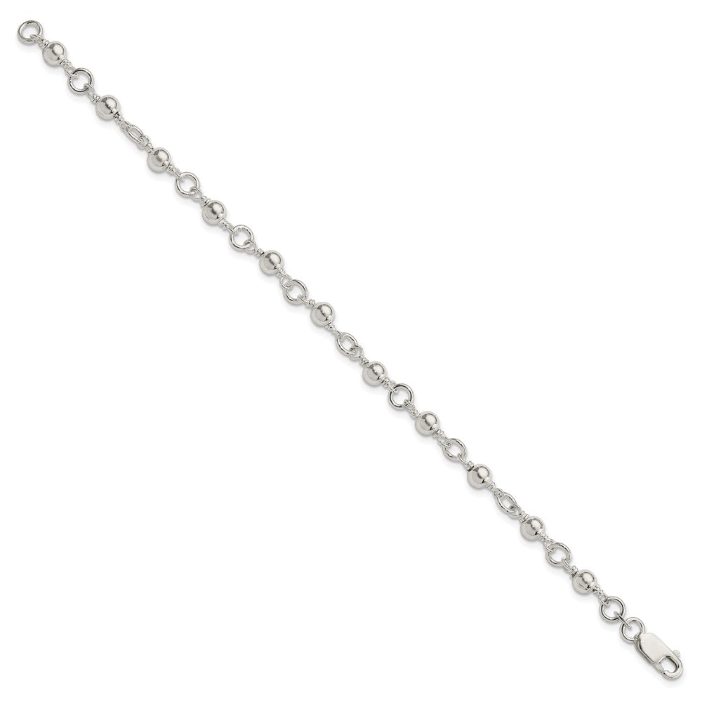 Sterling Silver Beaded Fancy Link Bracelet QG1628-7