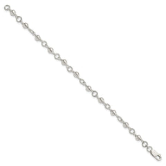 Sterling Silver Beaded Fancy Link Bracelet QG1628-7