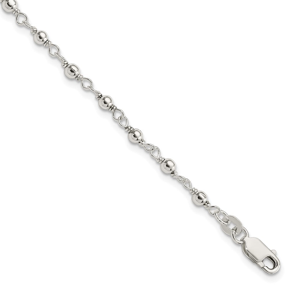 Sterling Silver Bead and Link Bracelet QG1629-7.25