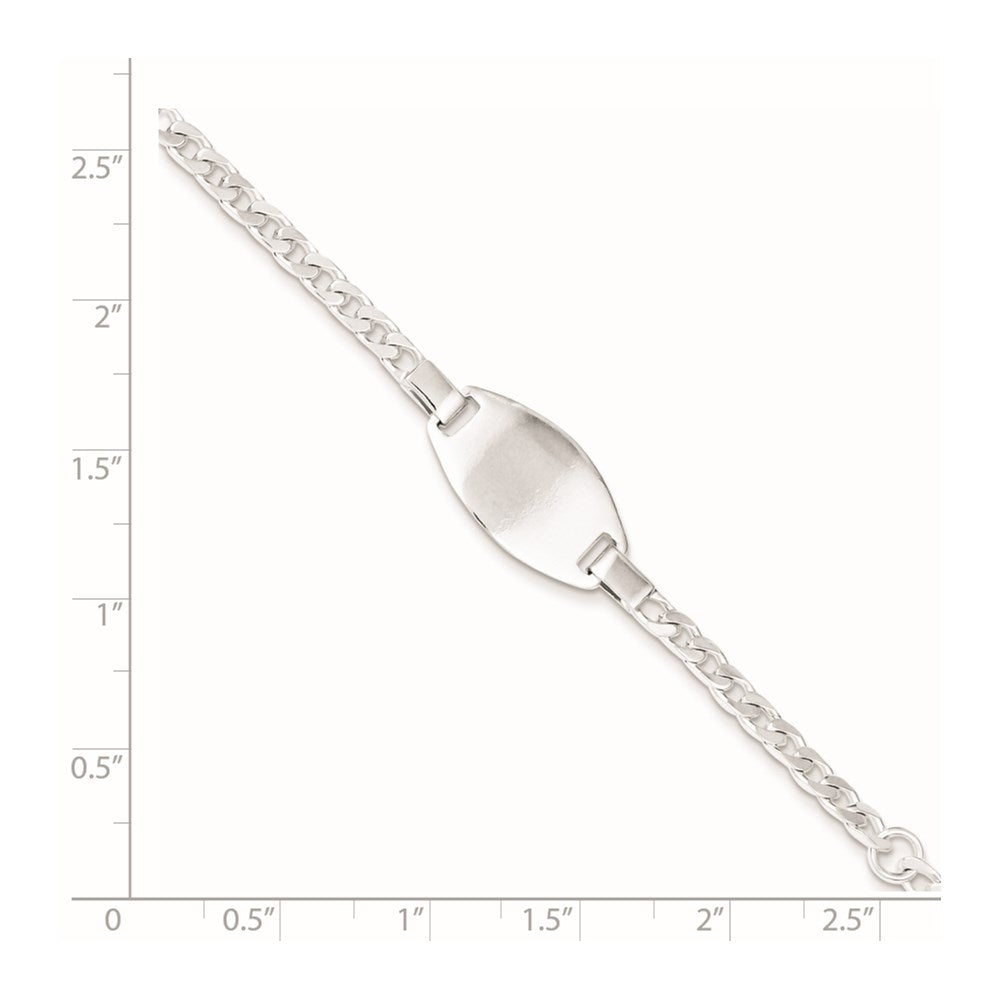 Sterling Silver Childrens 5in Plus 1in Ext ID Bracelet QG1652