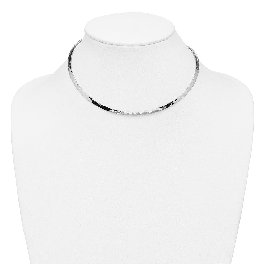 Sterling Silver 3.5mm Hammered Neck Collar QG1740