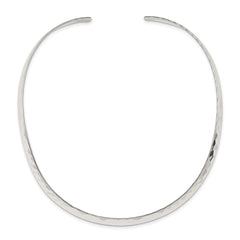 Sterling Silver Polished Hammered 6mm Neck Collar QG1741