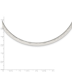 Sterling Silver Polished Hammered 6mm Neck Collar QG1741