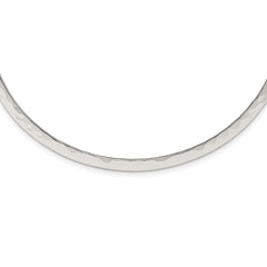 Sterling Silver Polished Hammered 6mm Neck Collar QG1741