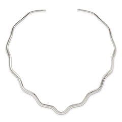 Sterling Silver Wavy V-Shape Neck Collar QG1750