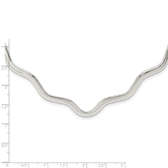 Sterling Silver Wavy V-Shape Neck Collar QG1750