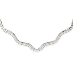 Sterling Silver Wavy V-Shape Neck Collar QG1750