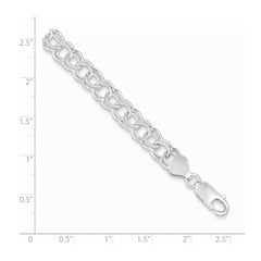 Sterling Silver 7.6mm Double Link Charm Bracelet QG2205-6