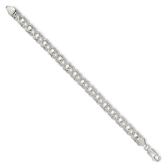 Sterling Silver 7.6mm Double Link Charm Bracelet QG2205-6