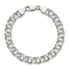 Sterling Silver 7.6mm Double Link Charm Bracelet QG2205-7