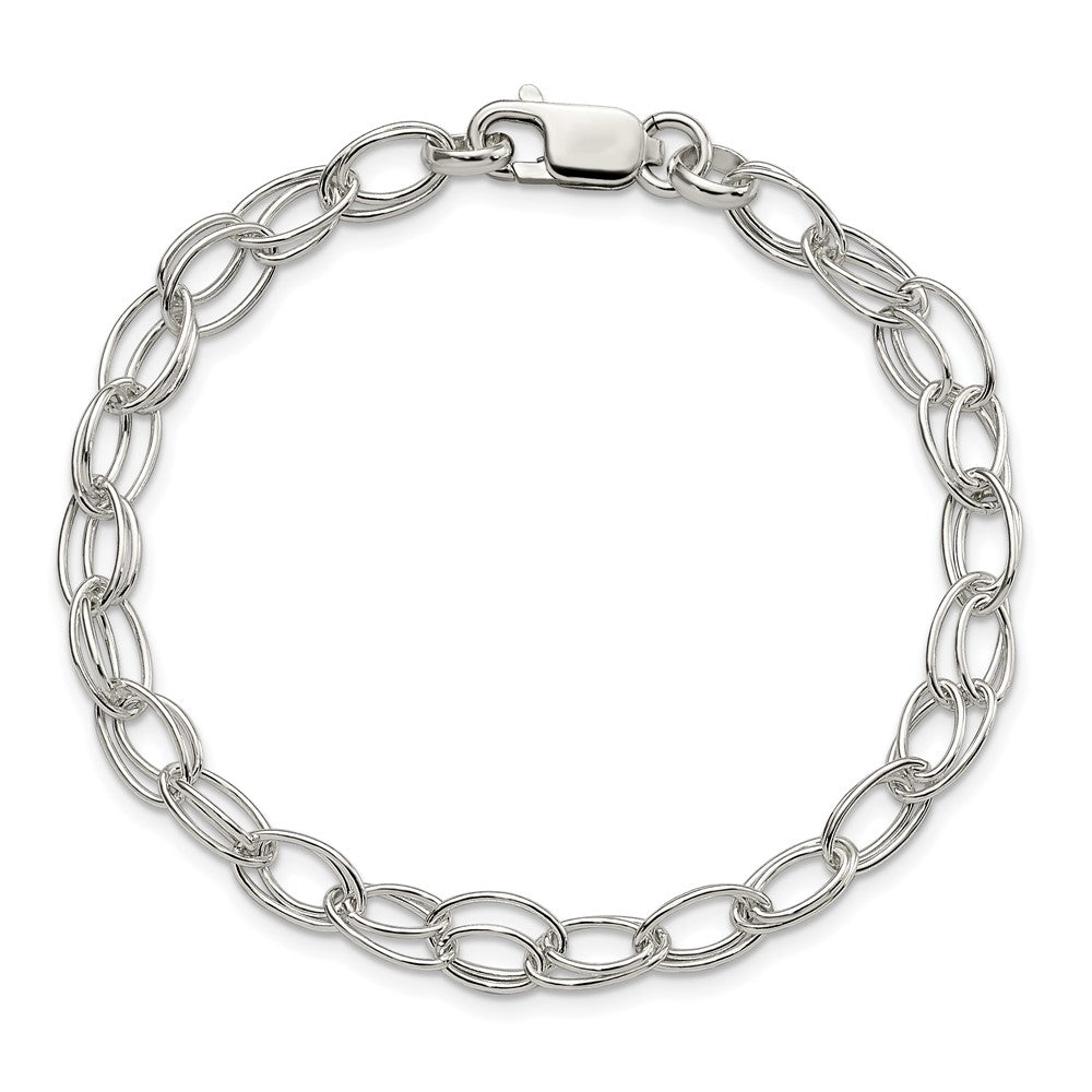 Sterling Silver 6mm Double Link Bracelet QG2220-7.5