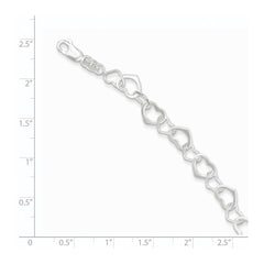 Sterling Silver Hearts Bracelet QG2260-7.5