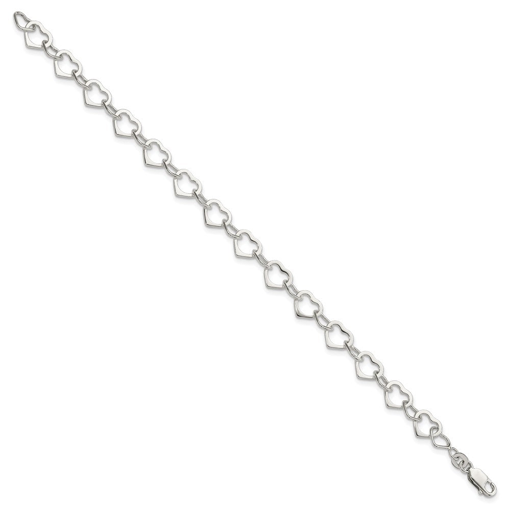 Sterling Silver Hearts Bracelet QG2260-7.5