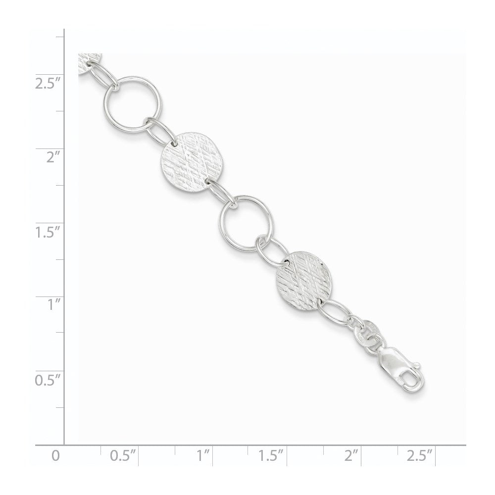 Sterling Silver Fancy Circle Bracelet QG2341-7.5