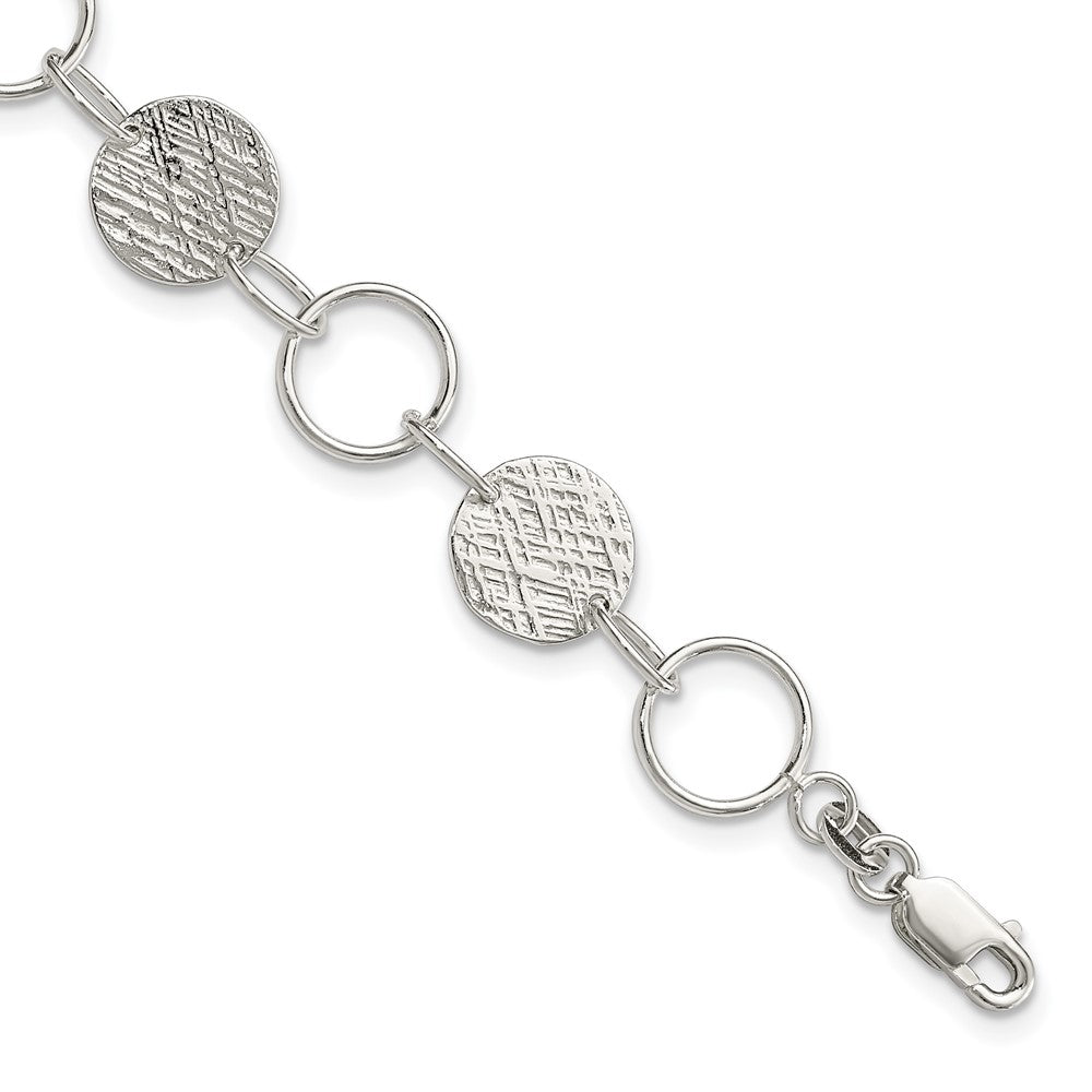 Sterling Silver Fancy Circle Bracelet QG2341-7.5