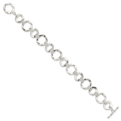 Sterling Silver Fancy Circle Link Bracelet QG2361-7.5