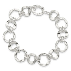 Sterling Silver Fancy Circle Link Bracelet QG2361-7.5