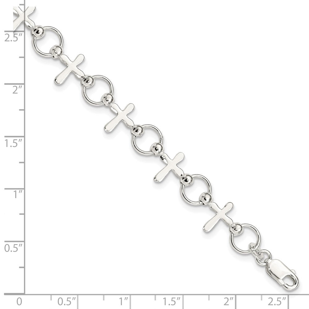Sterling Silver Cross Bracelet QG2404-7.5