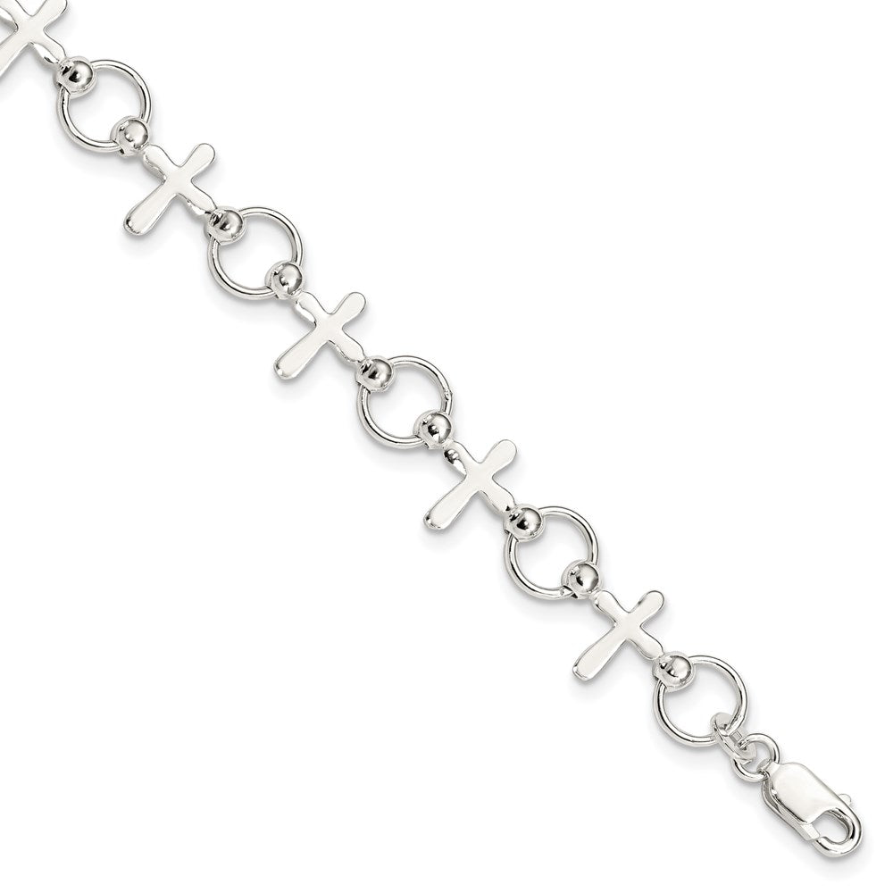 Sterling Silver Cross Bracelet QG2404-7.5