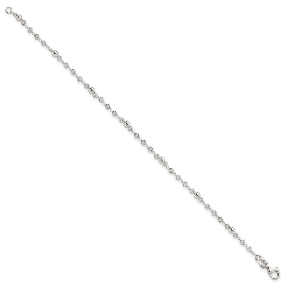 Sterling Silver Polished Fancy Bead Bracelet QG2992-7.5