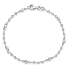 Sterling Silver Polished Fancy Bead Bracelet QG2992-7.5