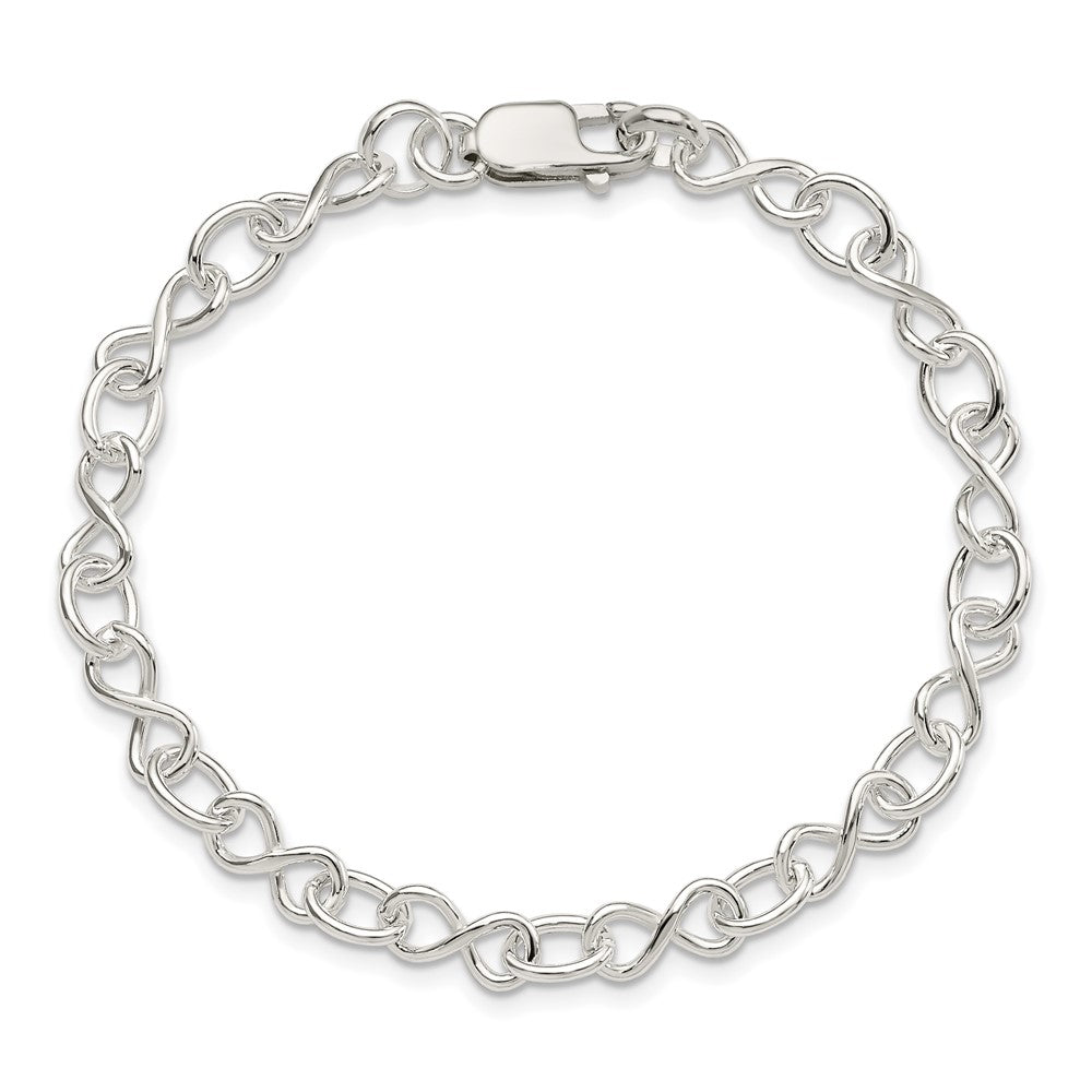 Sterling Silver Polished Fancy Link Bracelet QG3025-7.5