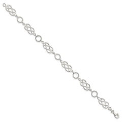 Sterling Silver Pretzel Circle Bracelet QG3026-7.25